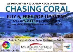 Art and Film Pop-Up 1 day only Chasing Coral Encinitas