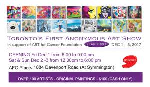 Toronto's First Anonymous Art Show Year Three