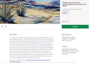 Landscape Painting Class In Joshua Tree National...