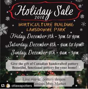Ottawa Guild Of Potters Holiday Sale 2018