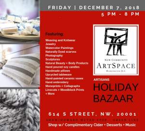 Artspace Holiday Bazaar - This Friday Dec 7