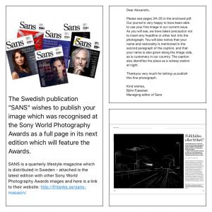 The Swedish Magazine SANS Published Photographer A.Drozdovs Artwork. The Swedish Magazine SANS Published Photographer A.Drozdovs Artwork.